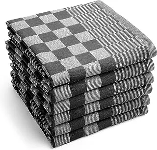 Signoola Multi-Purpose Towel Set Of 6 Pcs 50 x 50 cm Grey Square, 100% cotton.