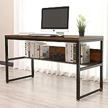 Computer desk with lower bookshelf 120x60x76 Brown