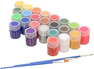 Art Nation FAC2415 Fabric Paint Pack of 24 Jars with 2 Brushes 15ml - Multi Color