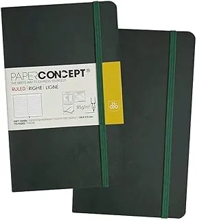 OPP PAPER CONCEPT 13 x 21 سم غلاف دفتر تنفيذي ناعم - ألوان باستيل متنوعة - أخضر داكن