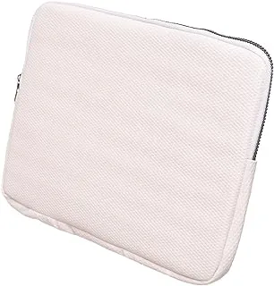 Accelerate Dotted White Leather Protective 15 - 15.6 inch Premium Laptop Sleeve Case with Zipper Pocket | Slim Design Laptop Bag compatible with MacBook, Dell, Lenovo, HP, Asus and others