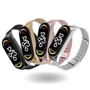 سوار ساعة Mi Band 7 سوار ذكي على Mi Band 7 حزام بديل من الفولاذ المقاوم للصدأ لسوار Xiaomi Mi Band 7