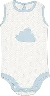 lovely land Baby Boys Cloud Stitched Patch Baby Boy Bodysuit - Blue & Offwhite Baby and Toddler Underwear Set (pack of 1)