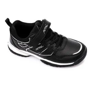 Activ Kids Black Comfy Rubber Sole Sneakers