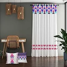 SHATA Colorful Triangles Printed Curtain 99 Stripe One Side