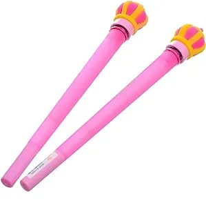 Shen Chao SC-1008A Cute Crown Shape Gel Pen 0.5mm Pack of 2 Blue Ink Pens for Girls, Kids and Adults - Pink