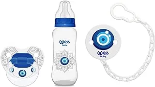 Wee Baby Evil Eye Bottle 270 ml + Baby soother (6-18) + Soother chain