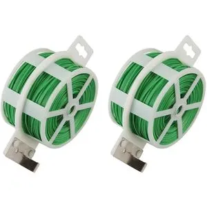 Brookside 2PCS 100m Garden Plant Twist Tie with Cutter for Gardening Home Office Green