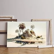 Home Gallery desert scene with palm trees desert island Printed canvas wall art 60x40 cm