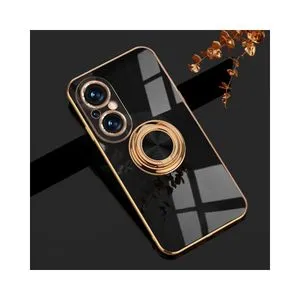 Honor 50 SE Case, LaimTop Luxury Electroplating Soft TPU Shell With Ring Stand Case For Honor 50 SE