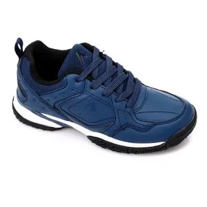 Activ Navy Blue Stitched Kids Leather Sneakers