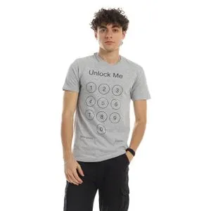 Mesery Cotton Printed T-Shirt For Men - Gray