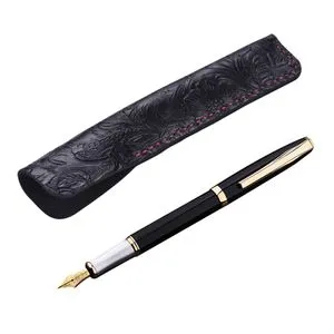 Handmade Leather Pen Case Fountain Sleeve Bag Vintage Pouch For Single Pen Stylus Ballpoint 6.3 * 1.2''