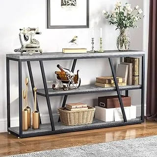 Entryway Table 3-Tier with Storage 150x75x30 Gray