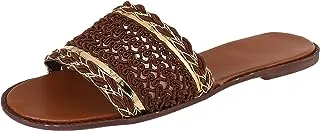 41 EU, brown, sway 1 c.m slippers, canvas,pure lace designed strap