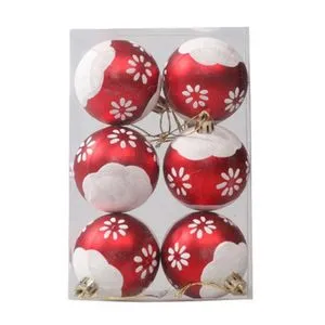 6Pcs 6cm Christmas Tree Ball Matte Boxed Unbreakable