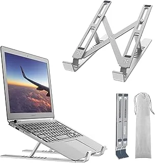 Gshine Laptop Stand, Ergonomic Aluminum Laptop Computer Stand, Foldable Computer Riser, Laptop Riser Notebook Holder, Compatible with MacBook Air Pro, Dell XPS, Lenovo 10-15.6