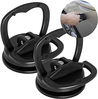 Car Dent Puller, KASTWAVE Aluminum Suction Cup Dent Puller, Car Suction Cup Handle Lifter Dent Remover/for Car Dent Repair, Heavy Duty Glass Lifting and Objects Moving (Black 2 Pcs）