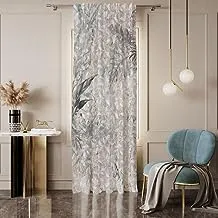 Leaf Printed Shatta Curtain Code-176 Single Side Stripe