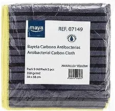 Maya Pack 5 Pcs Microfiber Cloth 26%Carbon/ 74%Microfiber 350 G 38 x 38 cm Yellow 07149