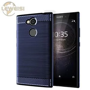 Lenuo for Sony Xperia L2 Carbon Fiber Bumper Phone Case