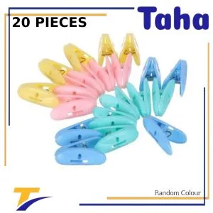 Taha Offer Plastic Clothes Tweezers Set  20 Pieces