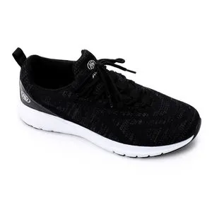 Activ Lace Closure Black & Charcoal Self Patterned Sneakers