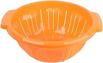 Generic Plastic Round Strainer Pots With Two Plastic Handles For Vegetables And Fruits 30 CM - Orange