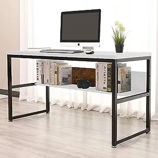 Home Gallery Computer desk with lower bookshelf 120x60x76 White