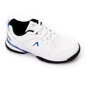 Activ Leather & Textile Girls Velcro Sneakers - White & Blue