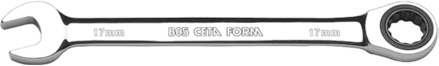 Ceta Form C-GEAR Ratcheting Combination Wrench (Straight) 12 mm - Silver