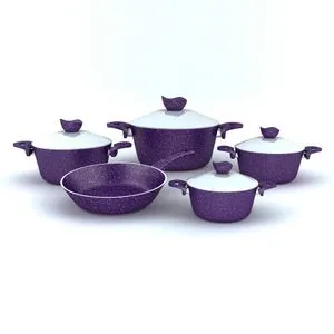 Lazord Granite Pro Cookware Set - 9 Pcs - Purple