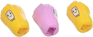 TR-3056 Manual Pencil Sharpener with Shell Chinese Cabbage Shape Pack of 3 Pieces - Yellow Pink