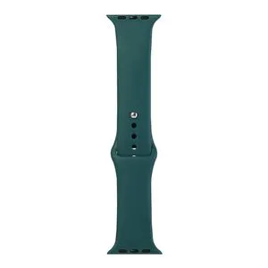 For Apple Watch Series 6 & SE & 5 & 4 44mm / 3 & 2 & 1 42mm Silicone Watch Replacement Strap, Long Section (Men)(Dark Green)