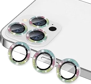 Keendex KX 2672 Glass Screen Camera Lens Protector For Iphone 13 Pro Max with Glitter Design - Multicolor