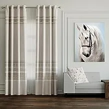 Shatta Fabrics and Curtains Sha Curtain Embossed Print Code-134rings One Side