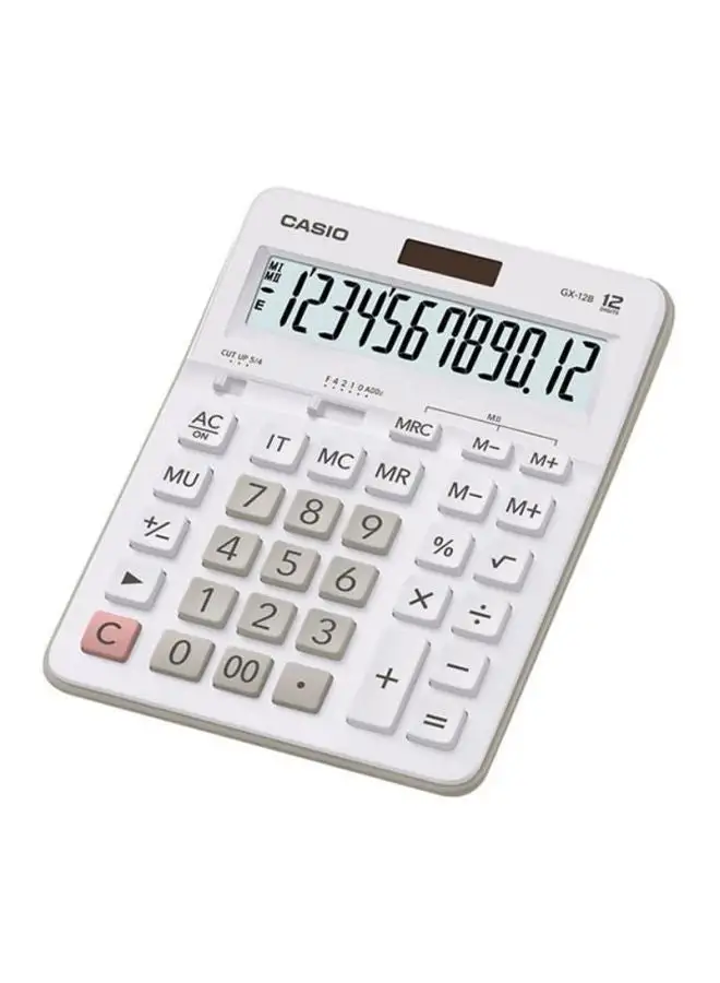 CASIO Mini Portable Calculator GX-12B White