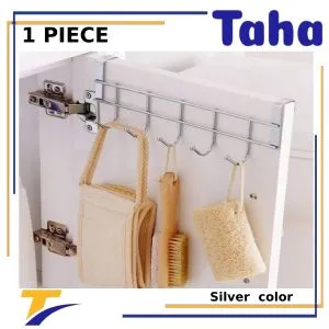 Taha Offer Stainless Steel Hanger 5 Hooks. Installation On The Kitchen Cabinet Without Screws 1 Piece