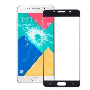 عدسة زجاجية خارجية للشاشة الأمامية لهاتف Galaxy A7 (2016) / A710 (أسود)