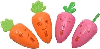 Etta 621 Plastic Pencil Sharpener Carrot Shape Set Of 4 Pcs. - Multi Color