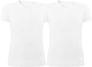 Calvino Men Set Of 2 Pieces Round Neck Short Sleeve Undershirt Base Layer Top