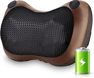 DGODRT Shiatsu Back Neck Massager, Cordless Rechargeable 3D Kneading Massage Pillow with Heat for Muscle Pain Relief, Home Car Chair Office Use