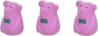 TR-3073 Manual Pencil Sharpener with Shell Prom Bear Shape Pack of 3 Pieces - Pink