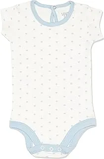 lovely land Baby Boys Stars Self Patterned Baby Boy Bodysuit - Blue & Offwhite Baby and Toddler Underwear Set (pack of 1)