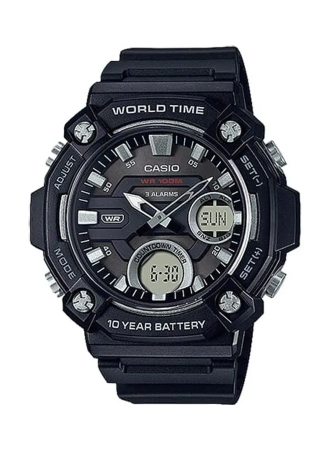 CASIO Men's Digital Analog Black Dial Resin Band Watch AEQ-120W-1AVDF