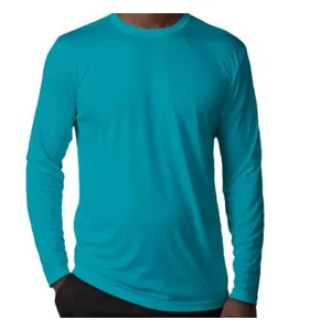 Round Neck  Long Sleeves T-Shirt - Turquoise