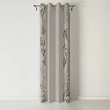 Shatta Printed Leaf Curtain Code-135 Rings One Side