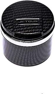 Generic Carbon Car Ashtray with Lid Easy Clean Up with ceramic liner car cup and Blue Led - JETOUR