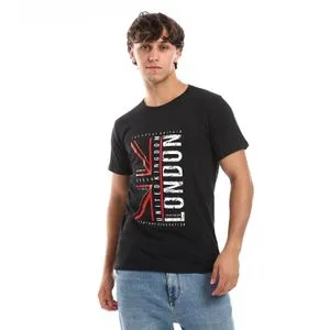 Caesar Mens Printed Round Neck T-Shirt