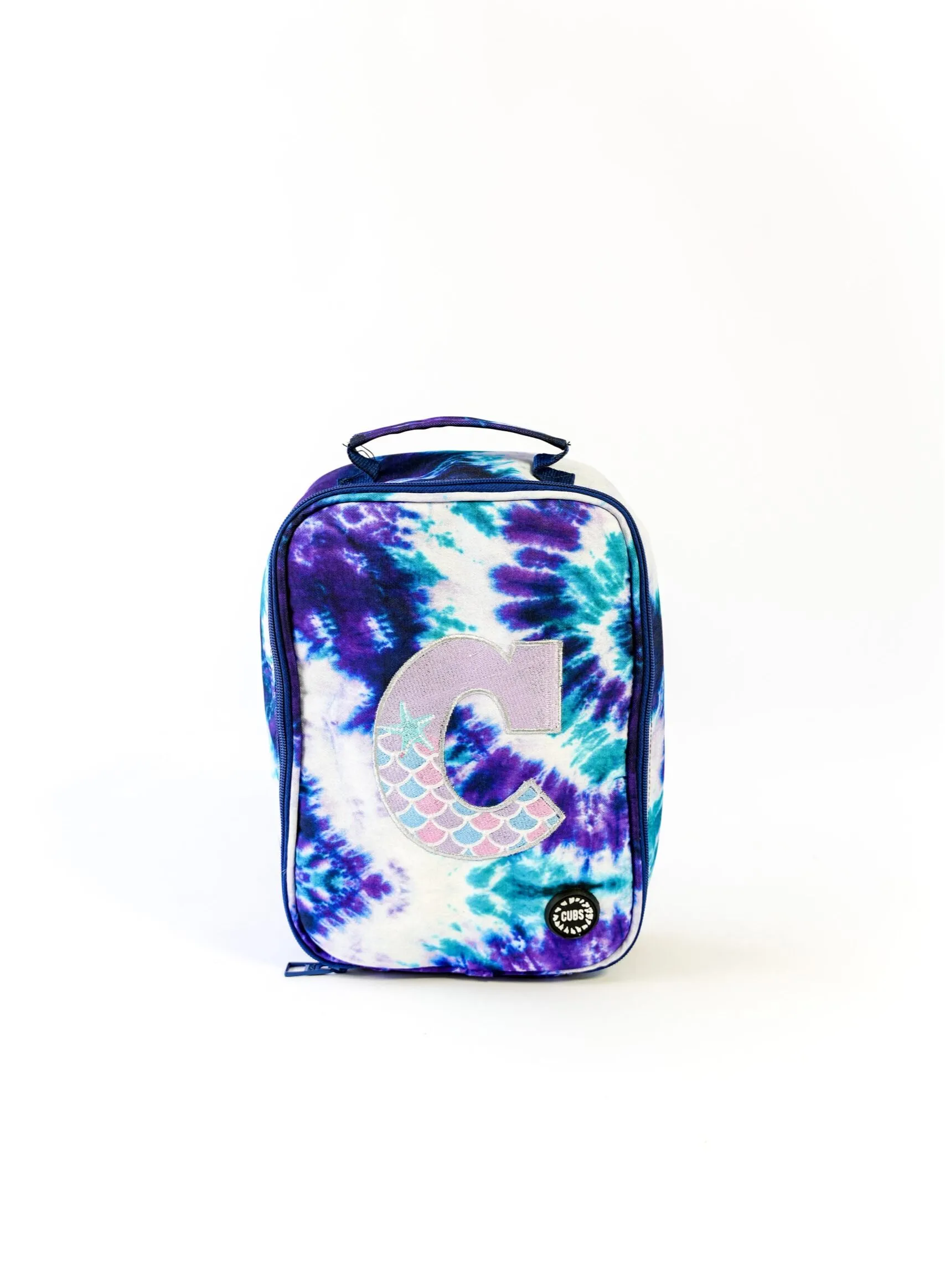 CUBS Cubs Big&Basic Special Embroidery Purple TieDye With Letter C MultiColor Lunch Bag